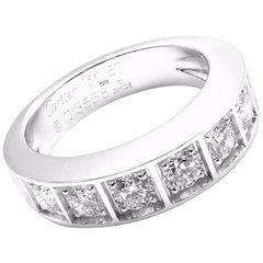 C in Diamond Logo - Cartier Diamond Double C Logo White Gold Band Ring For Sale at 1stdibs