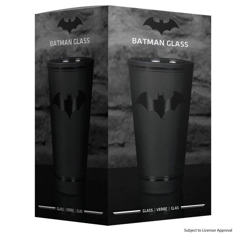 Black Bat Drink Logo - Batman Bat Chest Logo Black 14 oz (400 ml) Drinking Glass NEW UNUSED