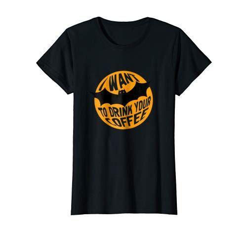 Black Bat Drink Logo - Funny Halloween T Shirt For Men Women With Black Bat Funny Halloween
