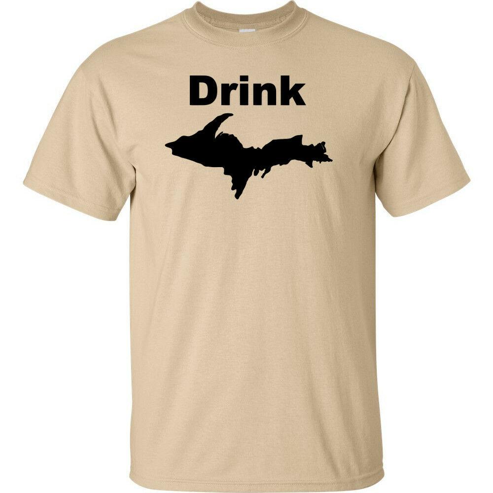 Black Bat Drink Logo - Drink UP Michigan Upper Peninsula Black Logo T Shirt Joke Merch Beer ...