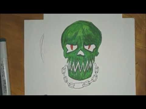 Killer Croc Logo - How to draw Killer Croc logo (Suicide Squad) - YouTube