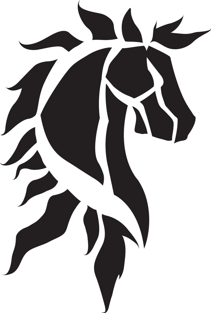 White Blue Horse Logo - 4 Men or Fire Horse – Budo South Martial Arts