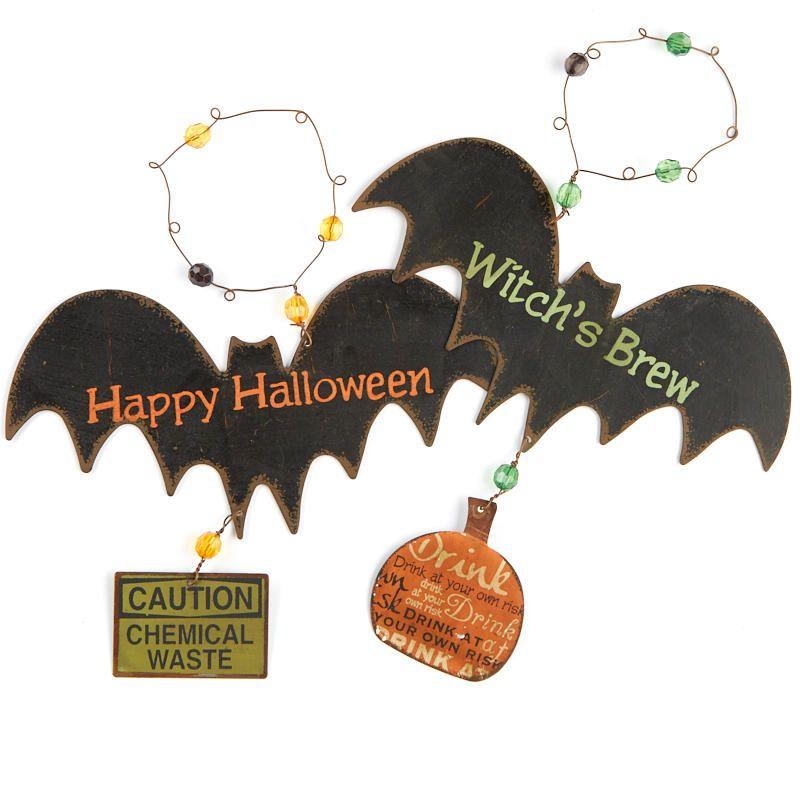 Black Bat Drink Logo - Aged Halloween Black Bat Ornament Art and Thanksgiving