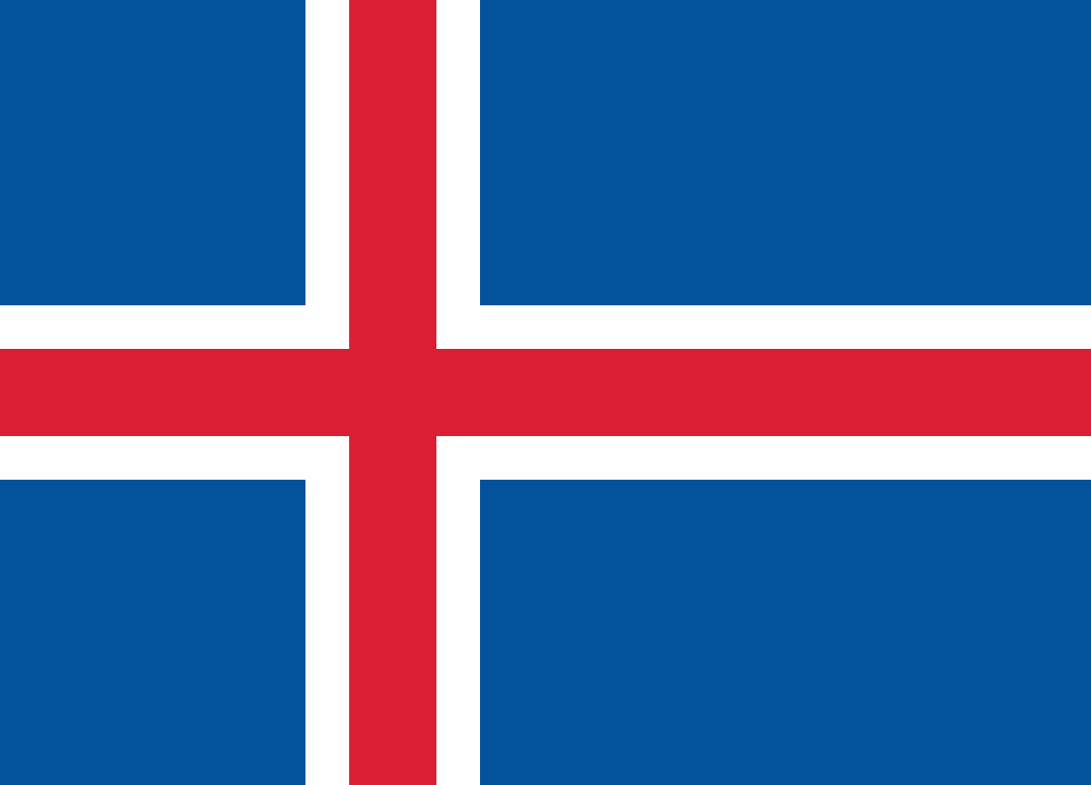 Blue and Red Cross Logo - Flag of Iceland