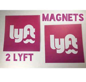 New Lyft Logo - Lyft Magnets (2 Pack) NEW FREE SHIPPING! Rideshare driver door Decal ...
