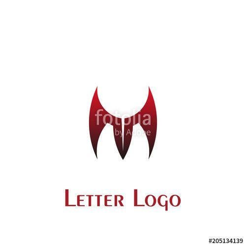 White Background with Red M Logo - M letter logo, abstract pattern logo with red color isolated