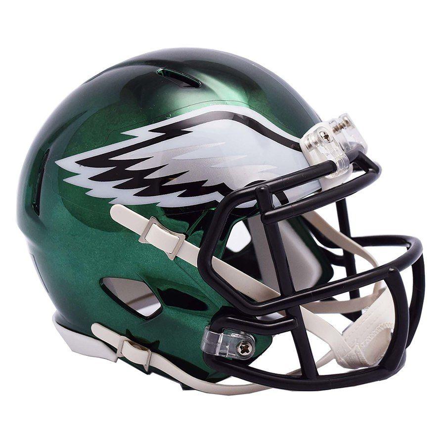 Eagles Helmet Logo - Riddell Philadelphia Eagles Chrome Alternate Speed Mini Football Helmet