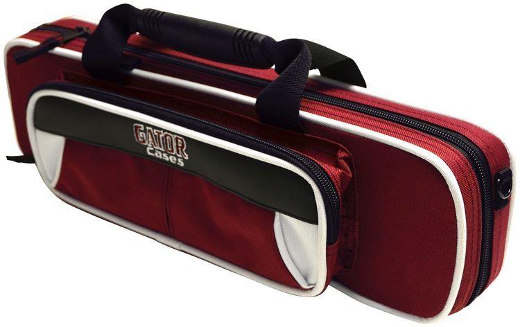 Maroon and White Gator Logo - Gator GL-FLUTE-WM - Lightweight Flute Case, White & Maroon | Sweetwater