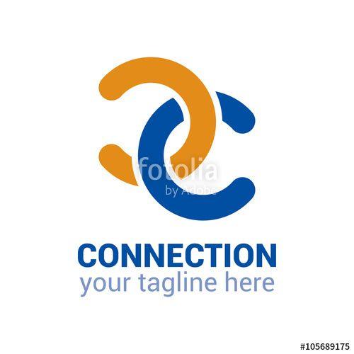 Two C Logo - Connection logo template. Connection icon. Connection minimalistic ...