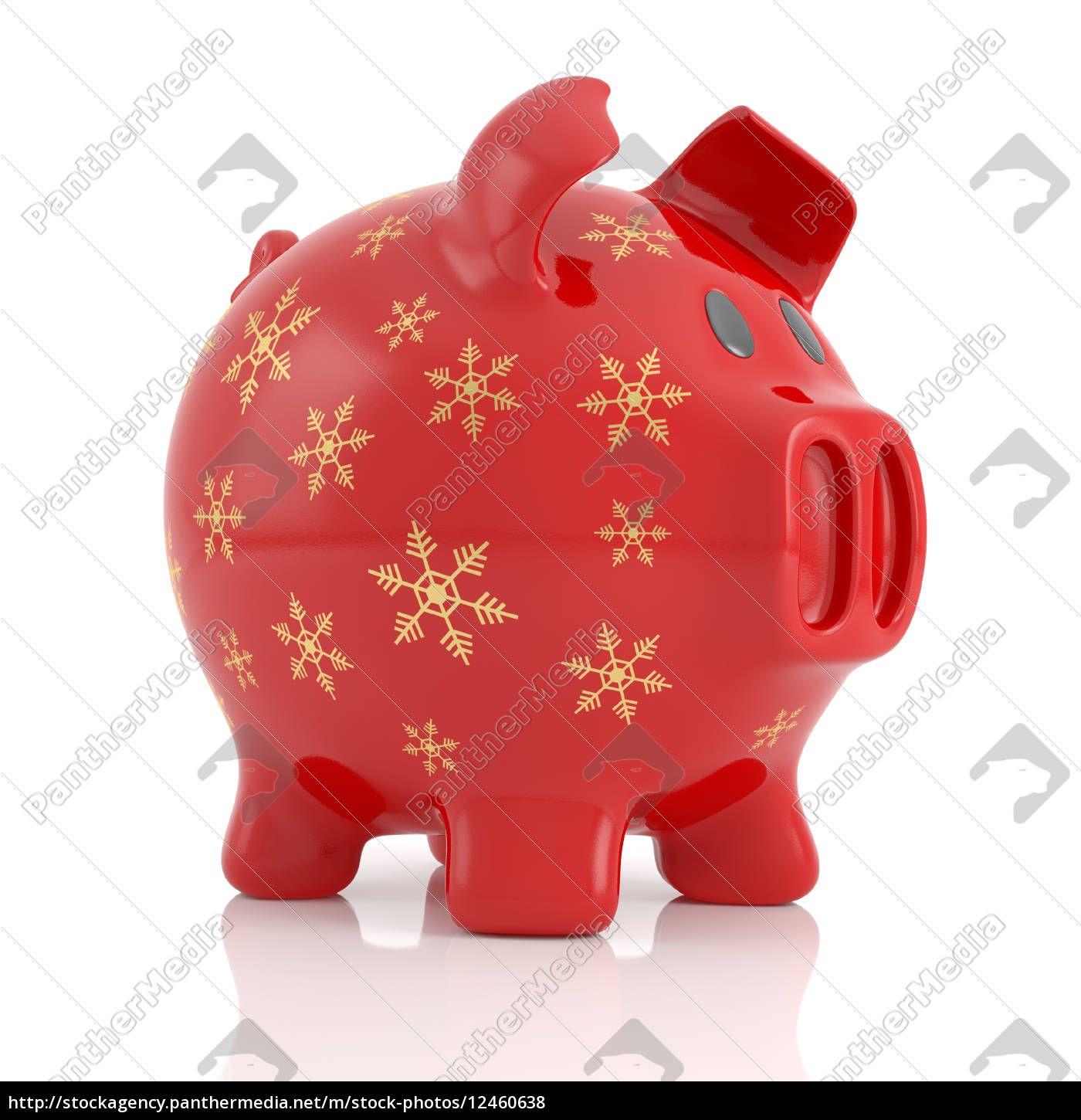 White Background with Red M Logo - red Christmas piggy bank on white background free image