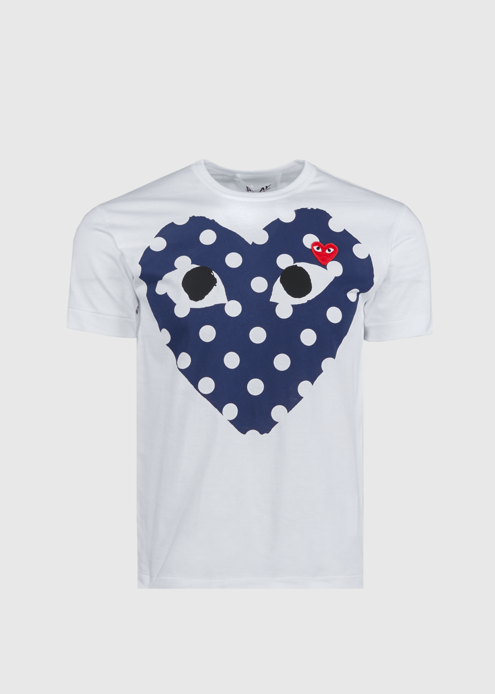 CDG Heart Logo - CDG Play: Dotted Heart Logo Tee [White/Navy] – Social Status