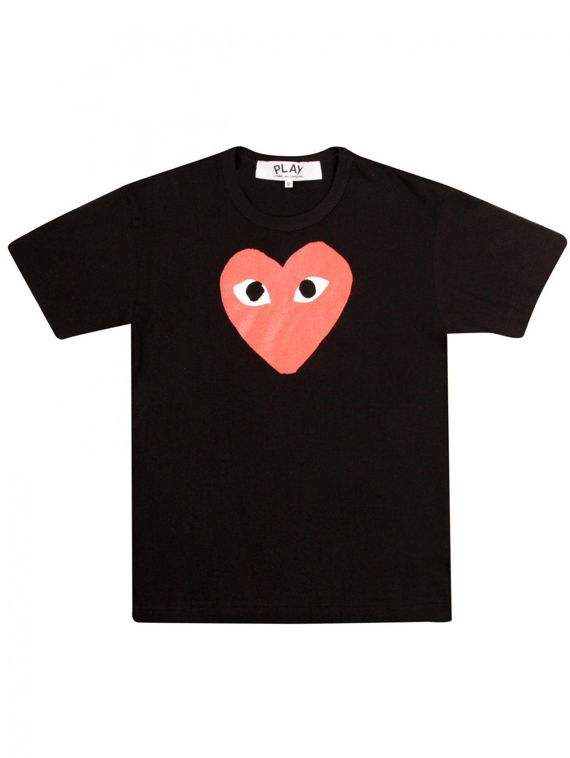 CDG Heart Logo - Comme Des Garcons PLAY Heart Logo T Shirt Black | HERVIA.COM