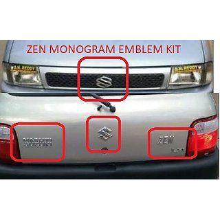 Zen Car Logo - Buy Logo MARUTI SUZUKI ZEN Monogram Chrome Car Monogram Emblem BADGE