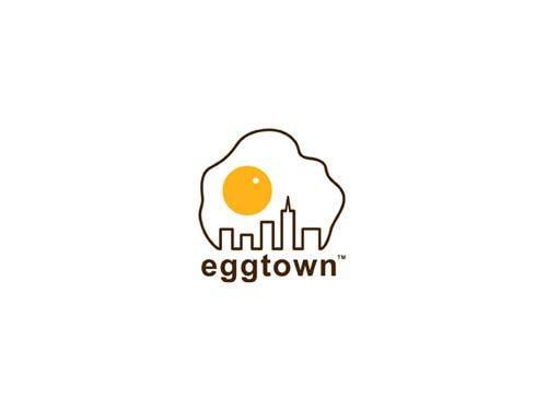 I and the Egg Logo - Egg town logo - uses the simple shape of an egg and combines it with ...