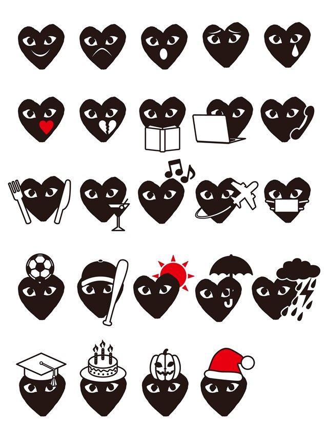CDG Heart Logo - Comme des Garçons has created its own emojis