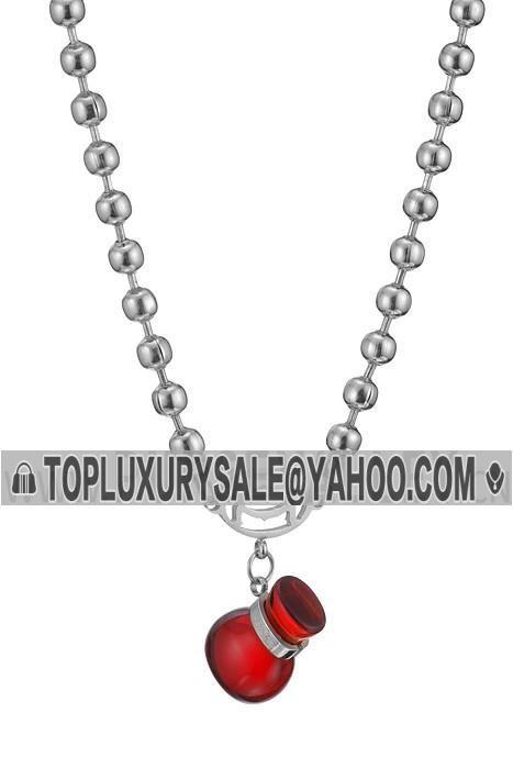 Double C Logo - Cartier Silver-plated Double C Logo Beaded Necklace Red Bottle Charm ...