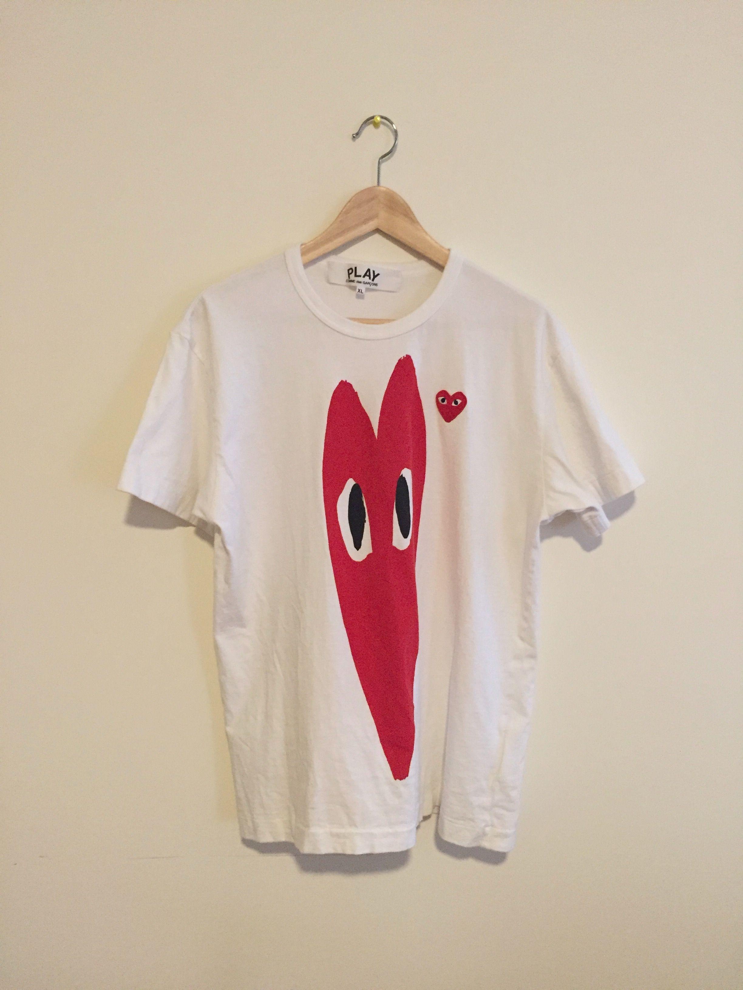 CDG Heart Logo - Comme des Garcons CDG Heart Logo T-Shirt Size xl - Short Sleeve T ...