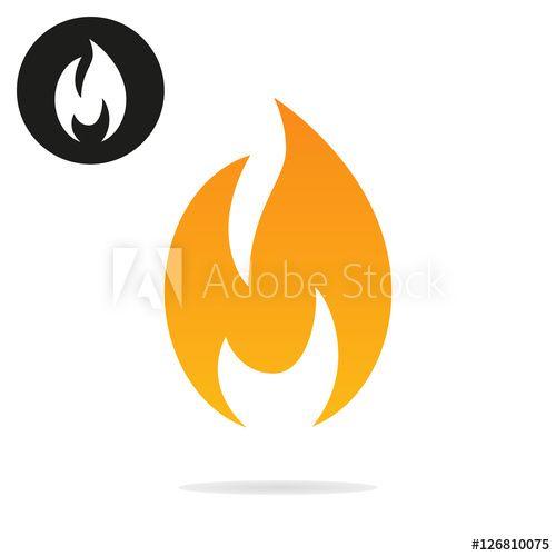 White Background with Red M Logo - Red fire isolated on white background. Fire icon or logo template