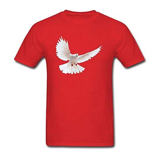 White Background with Red M Logo - ZuiDeup Men's White Dove Transparent Background T Shirt