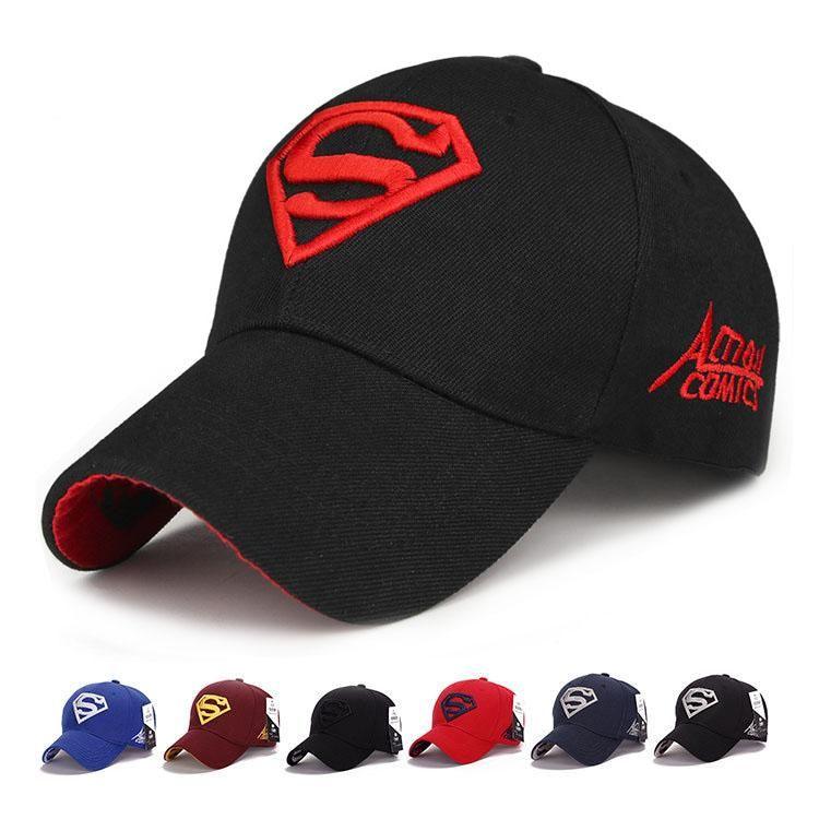 Ball Hat Logo - Suerhero Superman Cat Hats LOGO Superman Embroidery Baseball Cap