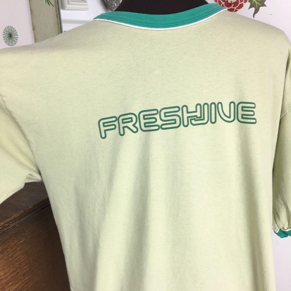 Old Freshjive Logo - Vintage Freshjive T-Shirt Green Ringer Tee Distressed 90s Streetwear ...