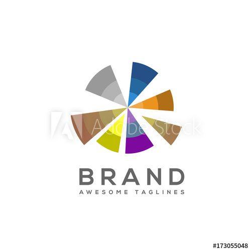Multi Colored Round Company Logo - Abstract circle business company logo. Corporate circle rainbow ...