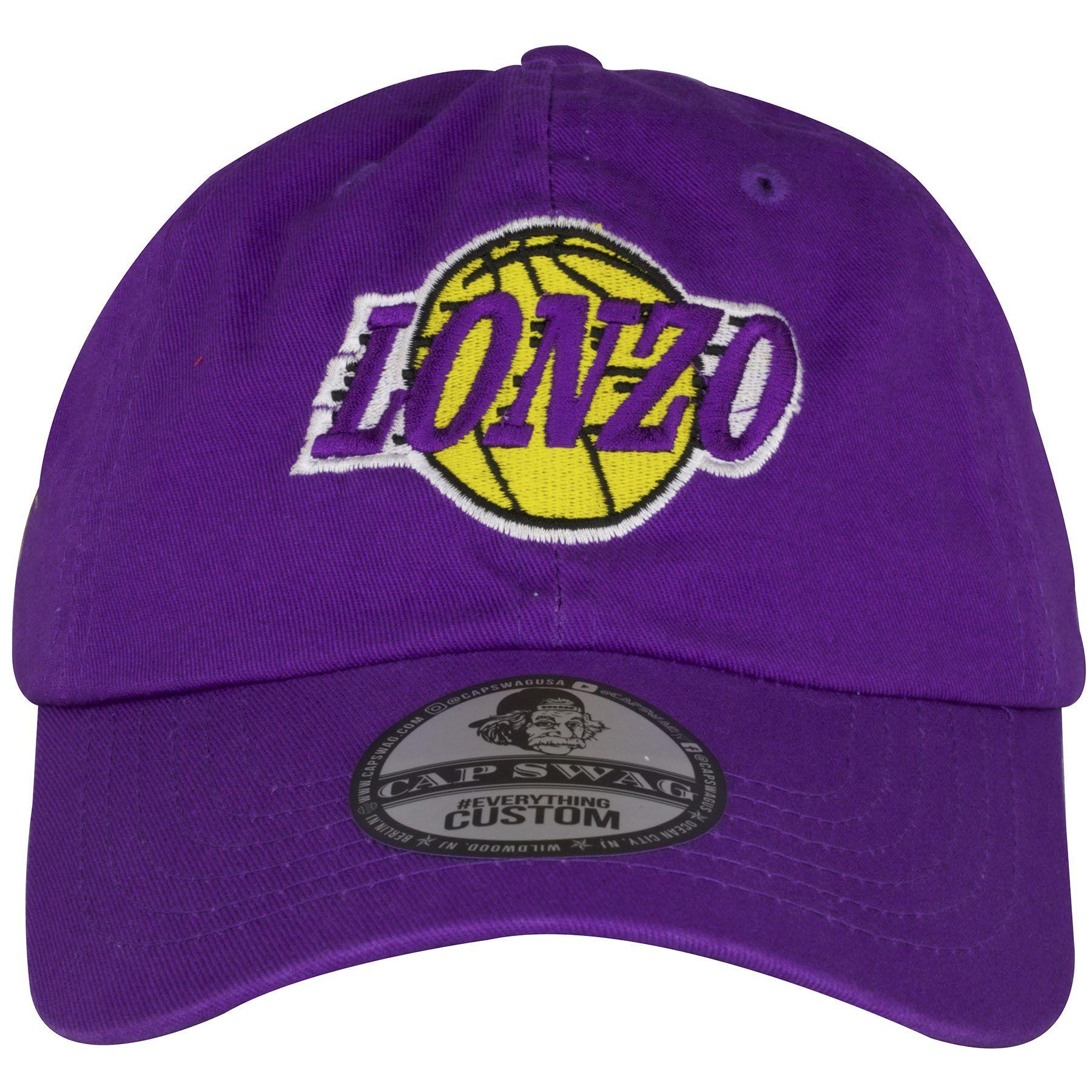 Ball Hat Logo - Los Angeles Lakers Lonzo Ball Purple Adjustable Dad Hat – Cap Swag
