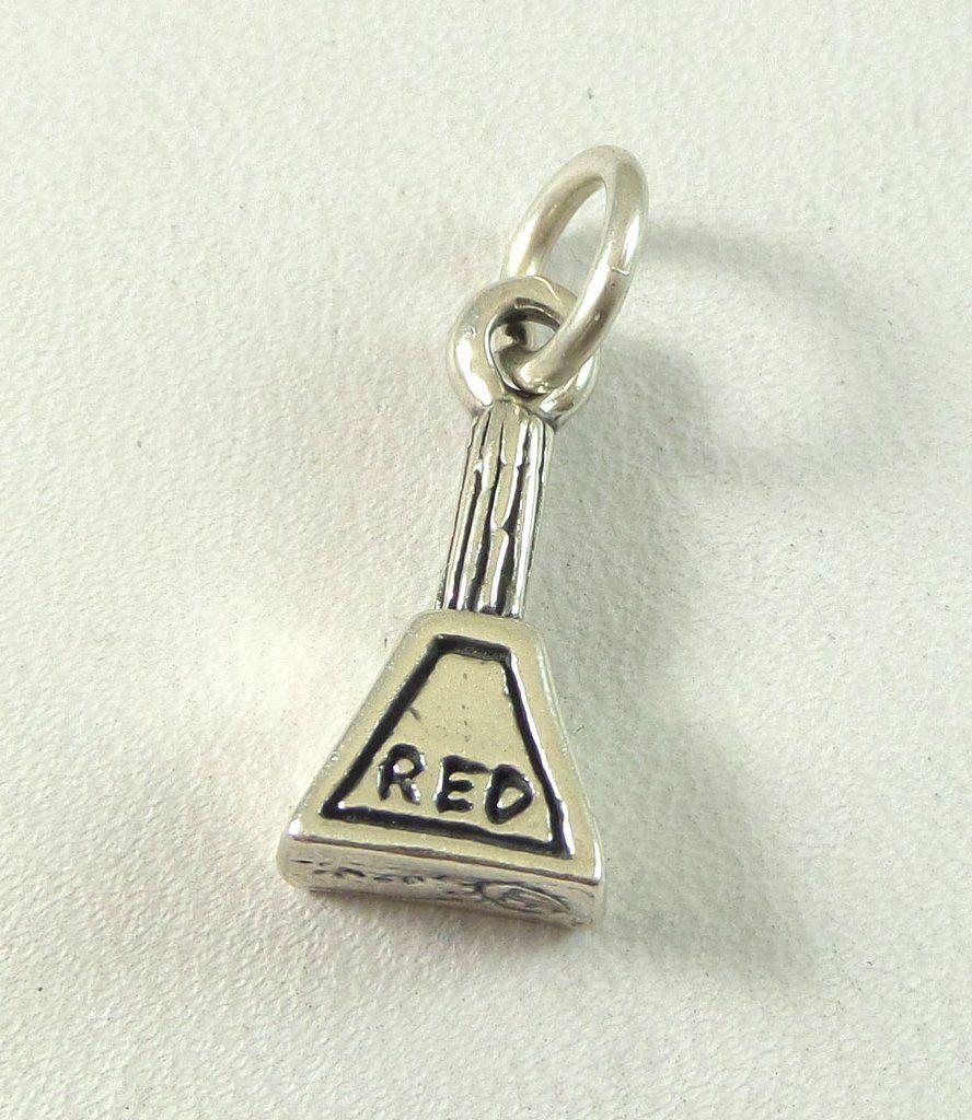 Silver with Red Triangle Logo - Vintage 925 Sterling Silver Red Triangle Design Charm Pendant 2G