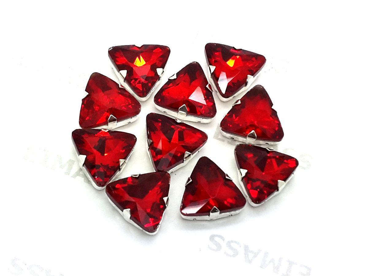 Silver with Red Triangle Logo - Siam Red Triangle EIMASS 3511 Sew or Glue on Glass Crystals in ...