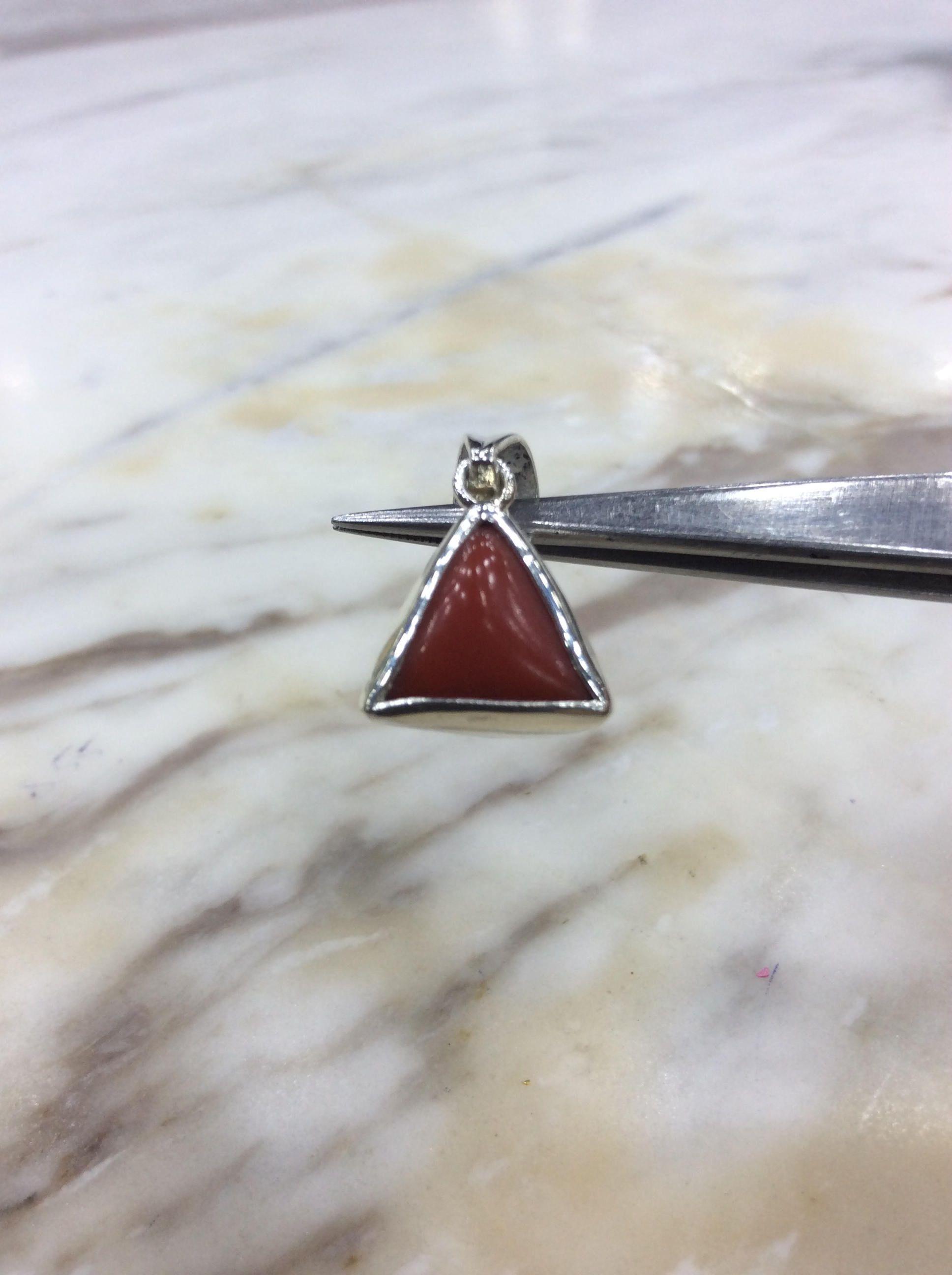 Silver with Red Triangle Logo - Red Triangle Coral Pendant in silver by RASHIGEMS on Etsy | RASHI ...
