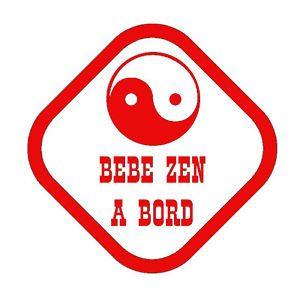 Zen Car Logo - Stickers car sticker auto tuning humour ying-yang bebe zen aboard ...