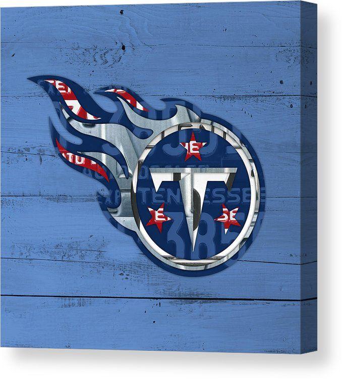 Titans Football Logo - Titans Football Team Retro Logo Recycled Tennessee License Plate Art