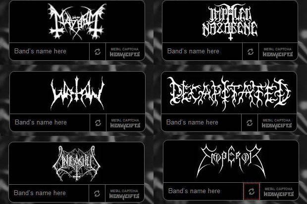 Heavy Metal Band Logo - MetalCaptcha: Free service uses metal band logos as CAPTCHAs. CSO