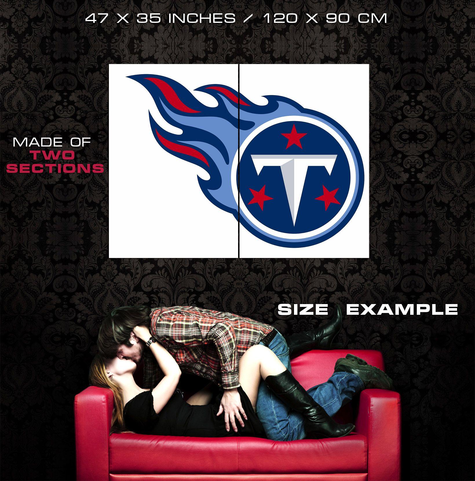 Titans Football Logo - Tennessee Titans Football Logo Hockey Art Giant Wall Print POSTER | eBay