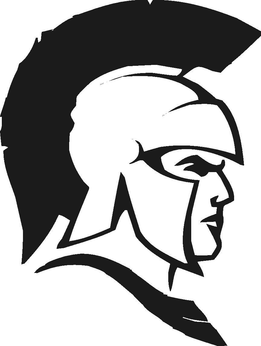 Black and White Spartan Logo - Black Spartan Head Clipart