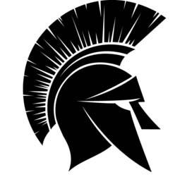 Black and White Spartan Logo - spartan-helmut -
