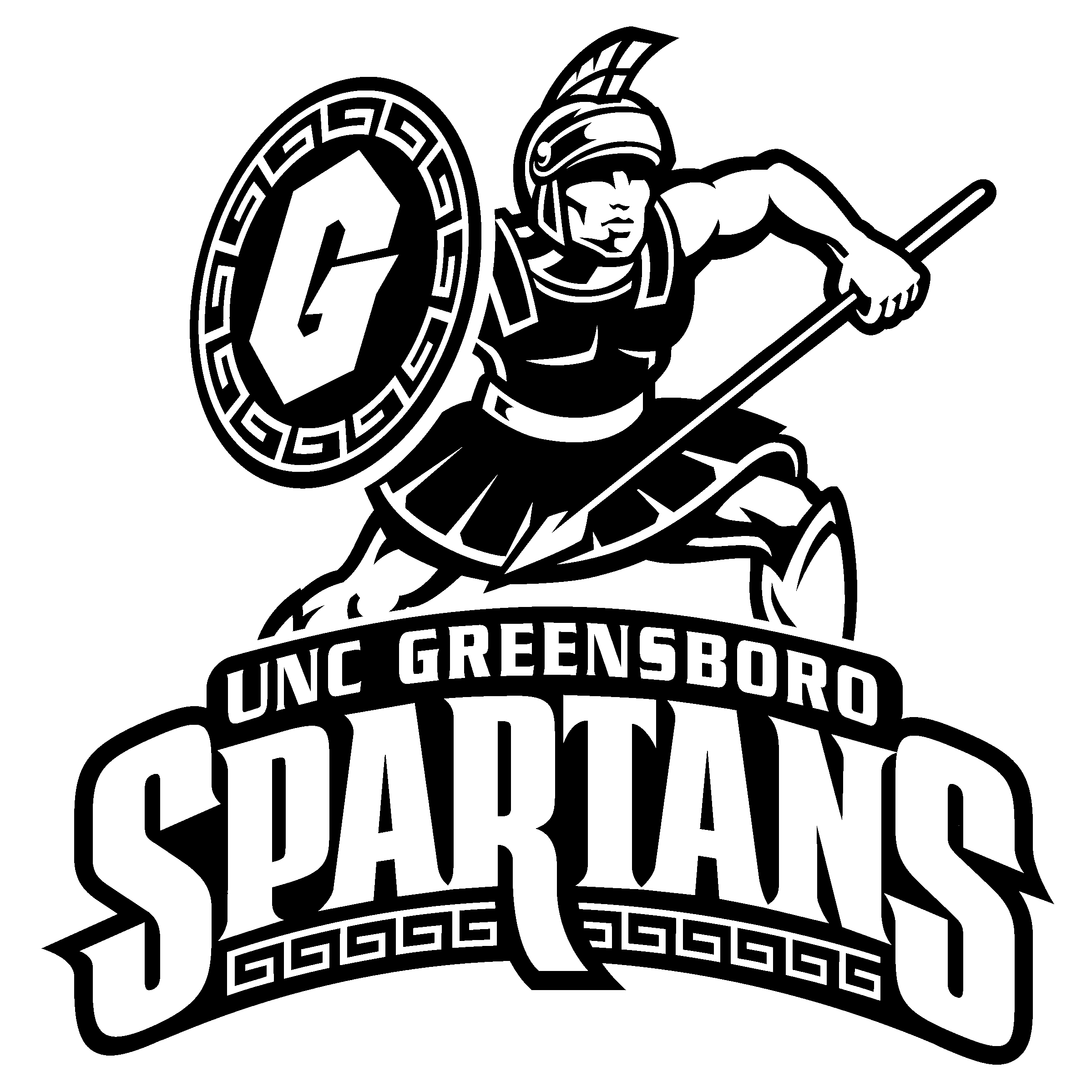 Black and White Spartan Logo - UNCG Spartans Logo PNG Transparent & SVG Vector