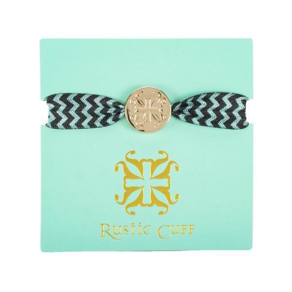 Rustic Cuff Logo - Mary Lou Hair Tie Chevron Turquoise Black