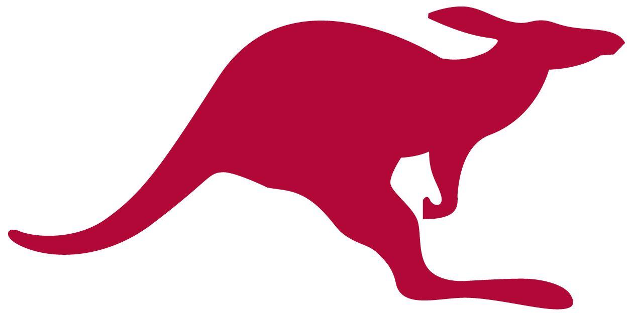 In Shape of Red Kangaroo Logo - Kangaroo Logos