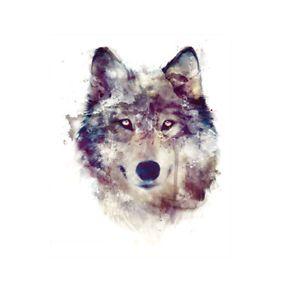 Cool Purple Wolf Logo - Waterproof Temporary Fake Tattoo Stickers Cool Purple Grey Wolf