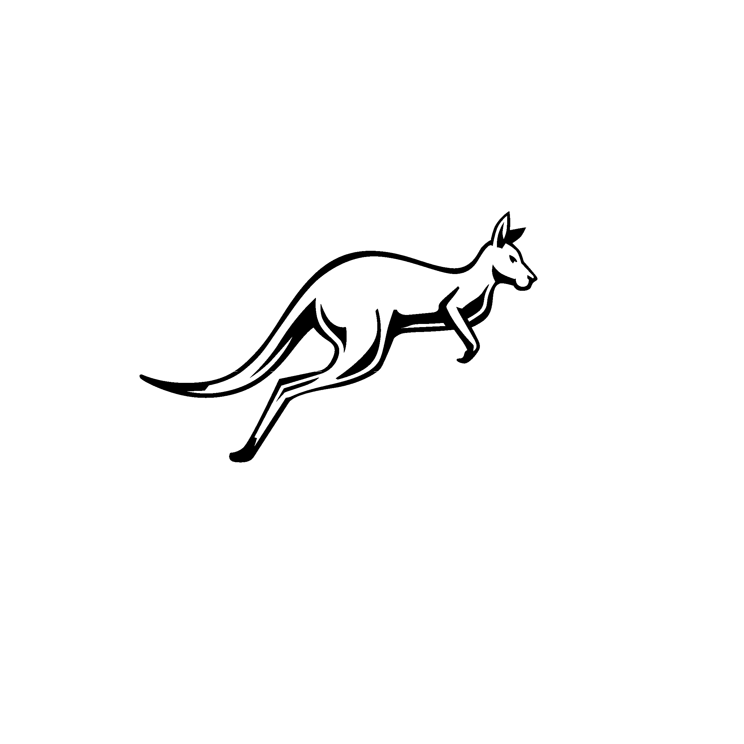 Black and White Kangaroo Logo - Red Kangaroo Service Logo PNG Transparent & SVG Vector - Freebie Supply