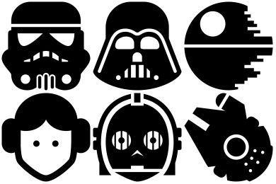 Star Wars Black and White Logo - Darth Vader Icon | Free Star Wars Iconset | Sensible World | Star ...