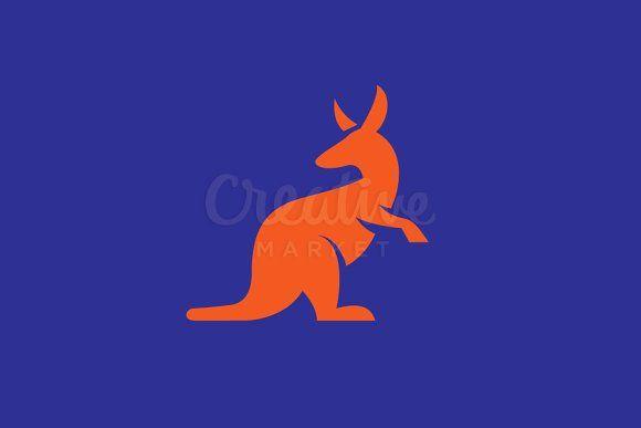 In Shape of Red Kangaroo Logo - Kangaroo ~ Logo Templates ~ Creative Market