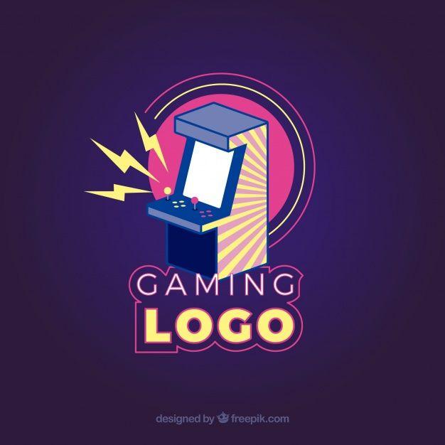 Electric Gaming Logo - Video game logo template with retro style Vector