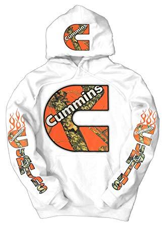Camo Cummins Logo - Cummins Orange Camo Logo Hoodie, XXXXX-Large White: Amazon.co.uk ...