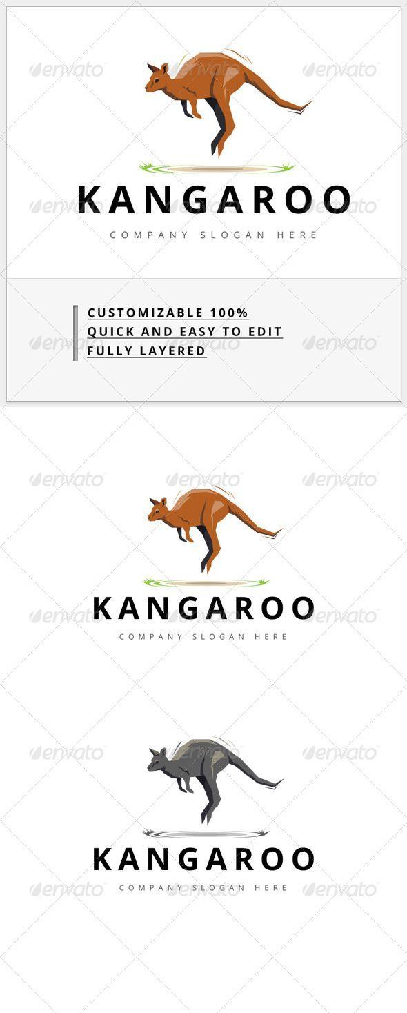 In Shape of Red Kangaroo Logo - Pin by Cool Design on Car Logo Template | Pinterest | Kangaroo logo ...