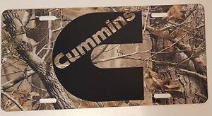 Camo Cummins Logo - Dodge CUMMINS Black on CAMO license plate diesel tag engine sign ...