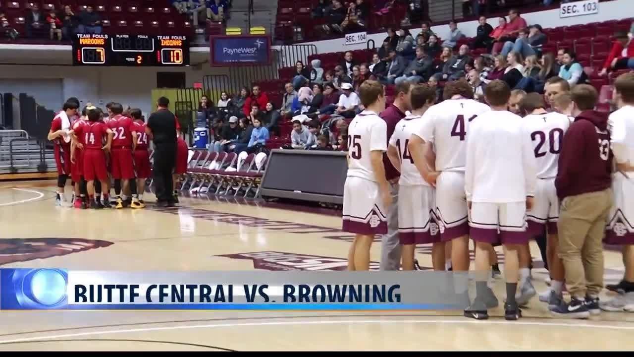Butte Central Maroons Logo - Butte Central Maroons shooting beats Browning Indians - YouTube