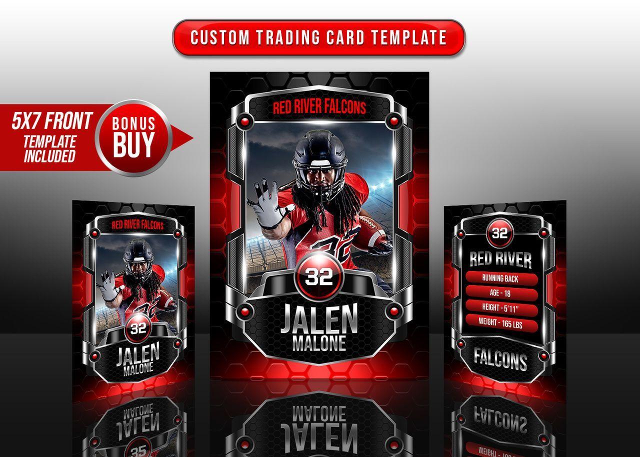 Red Hexagon Sports Logo - Sports trading cards and 5x7 template. Sports Trading