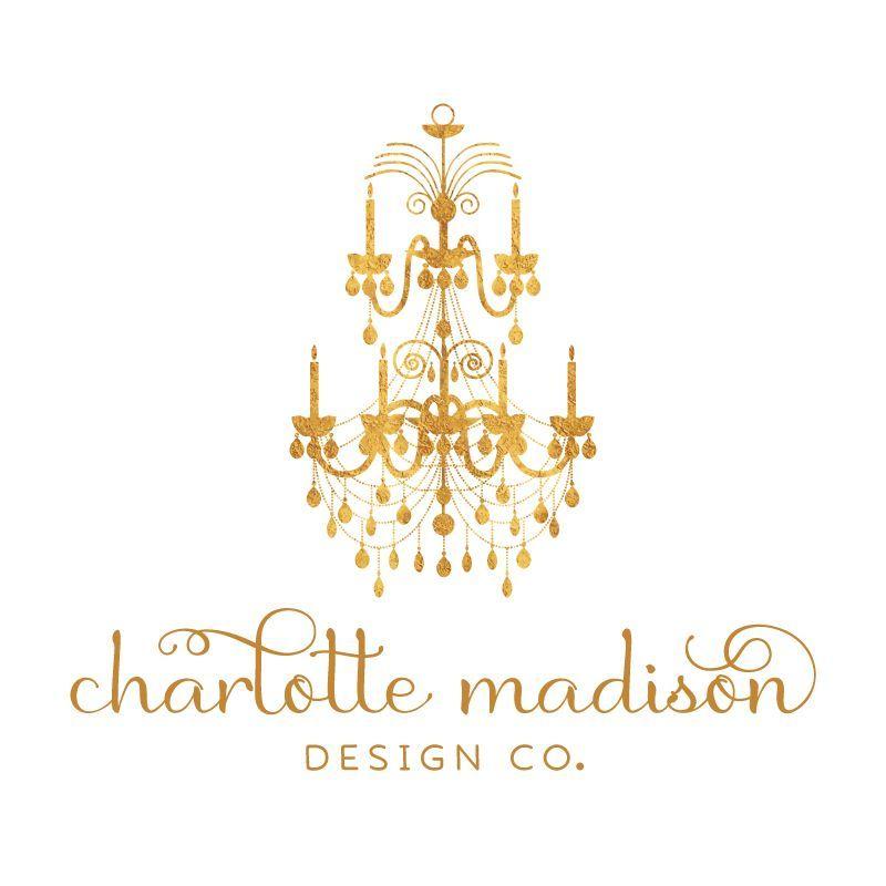 Chandelier Graphic Logo - Gold Chandelier Logo Design - Customized with Your Business Name ...
